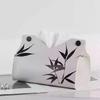 Modern Bamboo Leaf Ink Tissue Holder With Design For Home And Hotel Use
