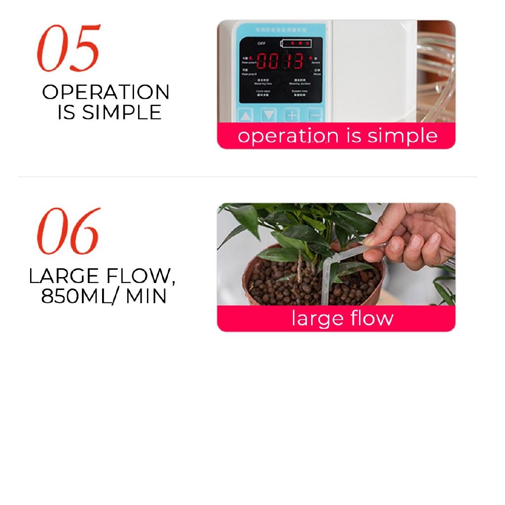 Double Pump Intelligent Garden Automatic Watering Device Solar Energy Charging Potted Plant Drip Irrigation Timer System