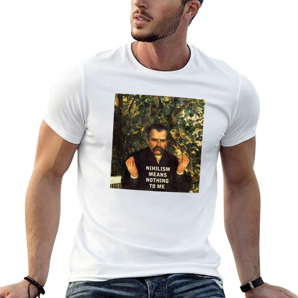 Nietzsche Funny Nihilism Means Nothing to Me T-Shirt funny meme t-shirts cotton Unisex t-shirts Unisexs graphic t-shirts funny