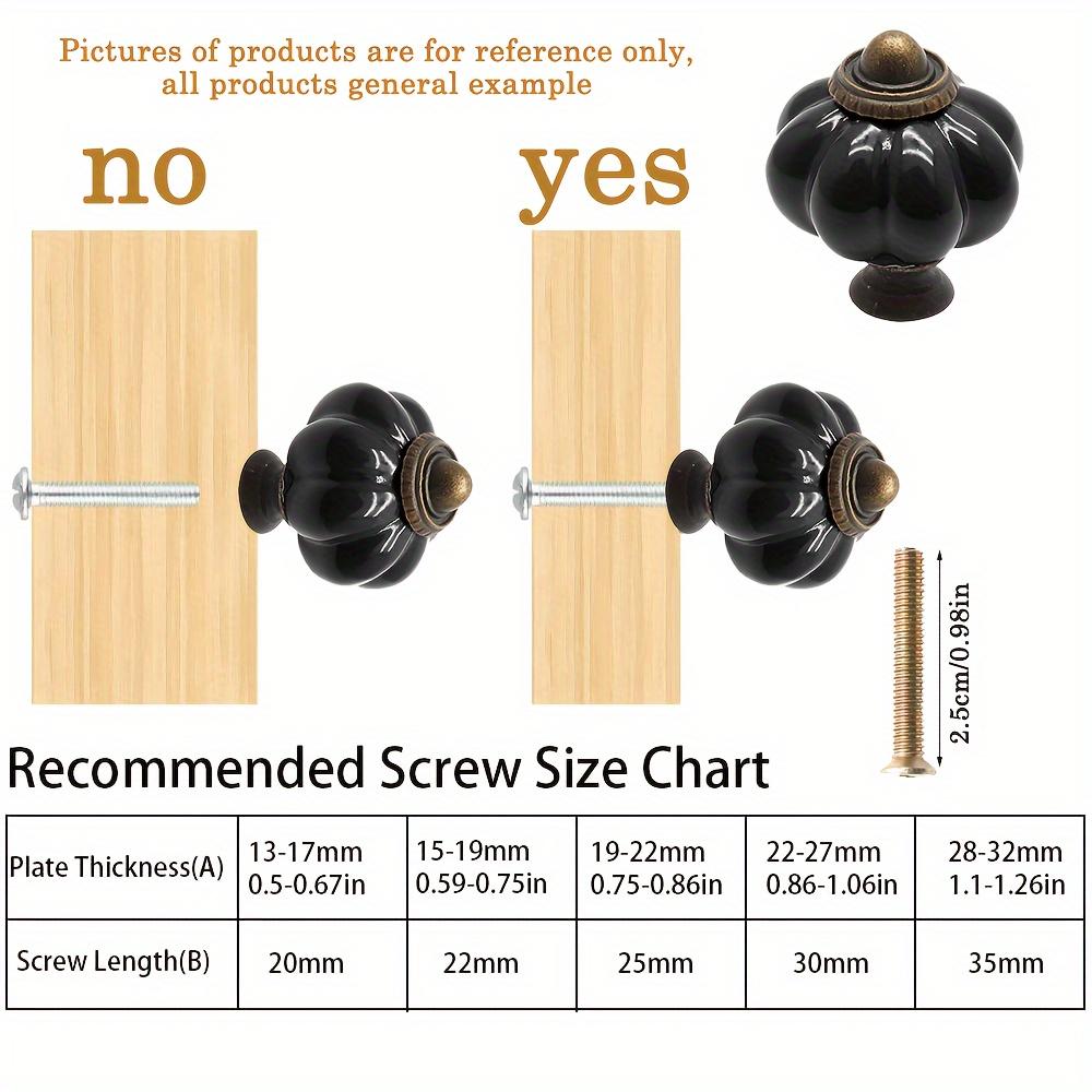 6 or 12 Pcs of Elegant Black Pumpkin Vintage Ceramic Knobs for Cabinets - Complete with Mounting Screws, Ideal for Dresser, Drawer and Door Decor