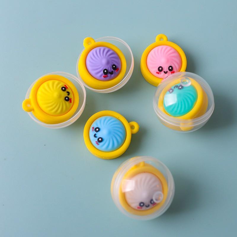 Niedliche Baozi Schlüsselanhänger im Essens-Thema 5 Stück mit Dampfkorb Zufällige Farbe Schöner Anhänger für Gepäcktasche