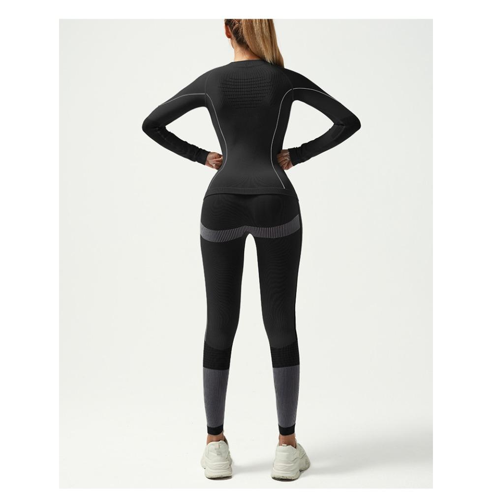 Ski Training Seamless Base Layer Set Autumn-Winter Warm Moisture-Wicking Quick-Dry Fitness Wear Simple Basic Style