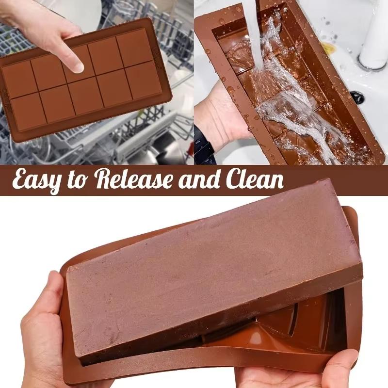 2PCS Chocolate Mold Rectangular Silicone Mold Food Grade Silicone DIY Hand Sandwich Homemade Tools Baking Supplies Candy Making