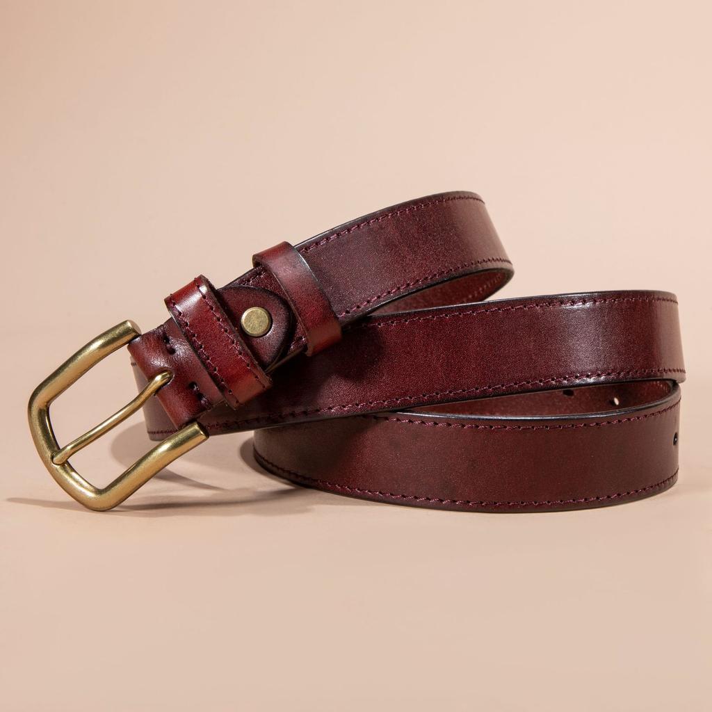 Trendy Personalized Leather Belt Men's Retro Pin Buckle Casual Versatile Men's Pants First Layer Cowhide Belt