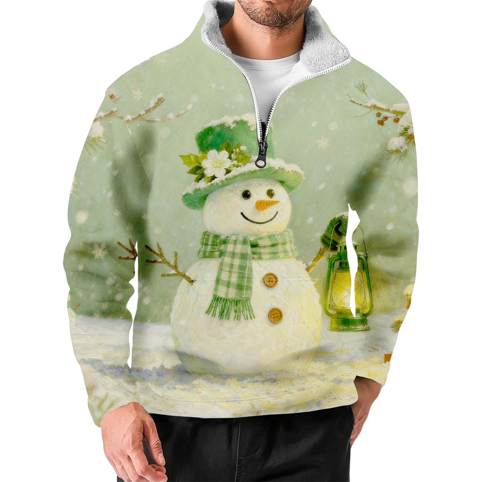 

Men s Christmas Stand-up Collar Sweatshirt, Hot-selling Outdoor Casual Top With Collar XXL