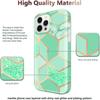 Semi-rigid Protective Case for Samsung Galaxy S22 - BOOLING - Turquoise - Tempered Glass - Marble Pattern
