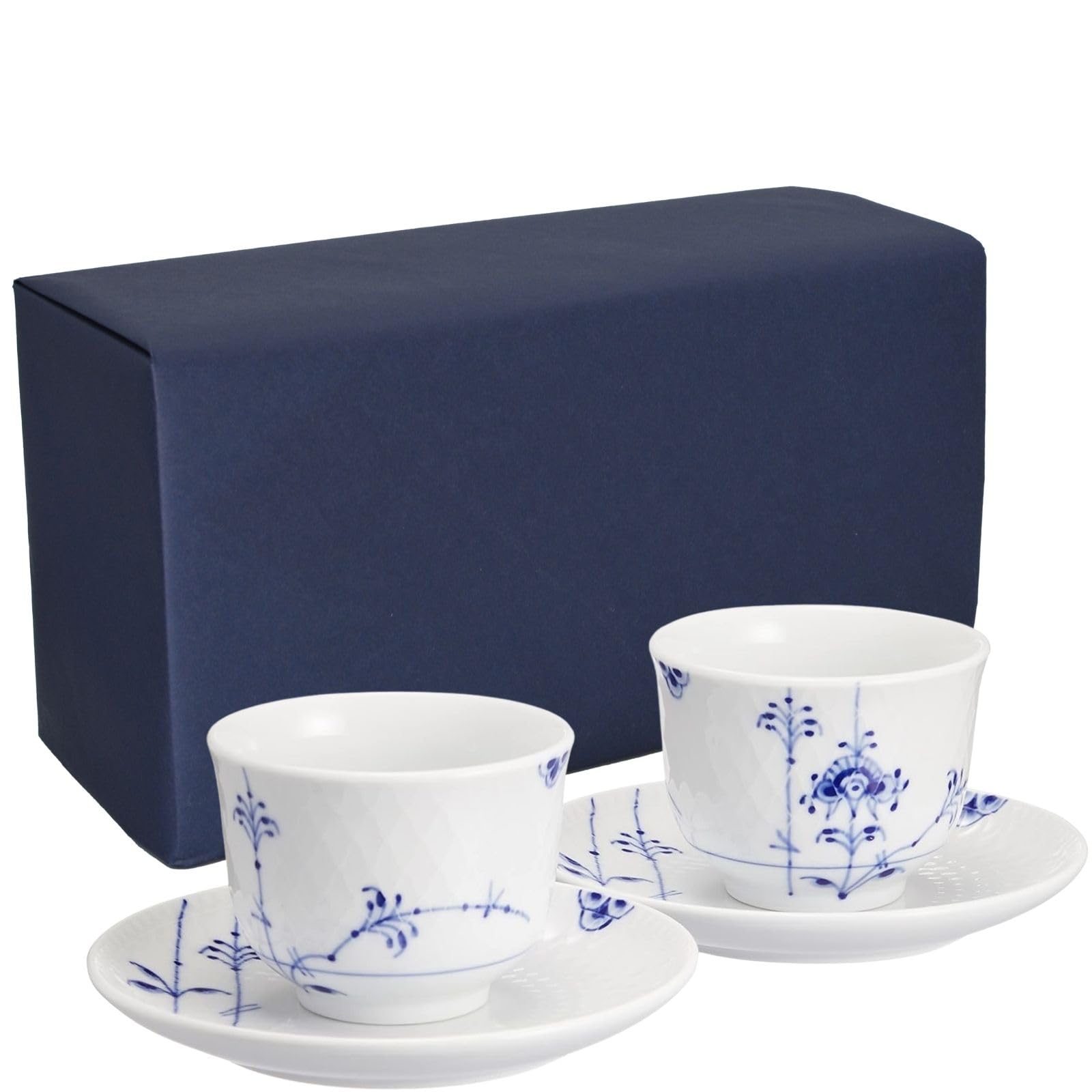 

[Royal Copenhagen Official Gift Wrapping] Blue Palmette Tea Set 125ml Pair Cups Tableware Christmas Present Wedding Gift Housewarming Gift aW1017410 G