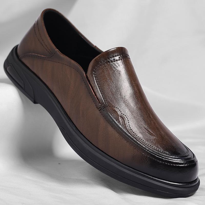 

Wenzhou leather shoes men s 2025 spring new casual leather shoes lazy one pedal middle-aged loafers tide 38