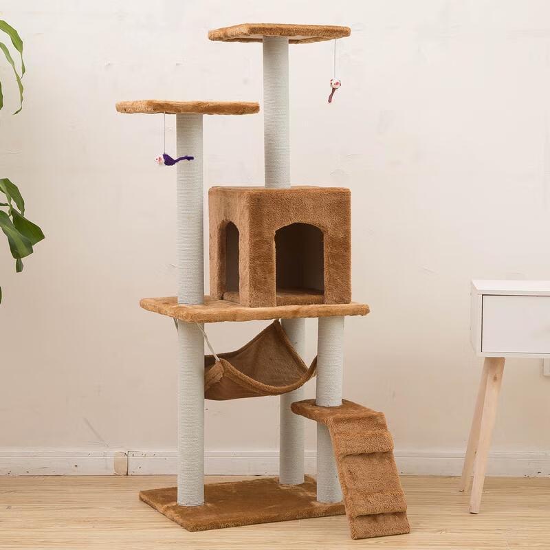 Multi-Level Cat Activity Tree with Hammock & Scratcher