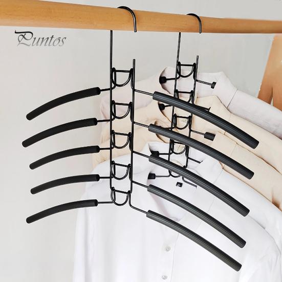 5 Hosenbügel Mit Verstellbaren Clips - Rutschfeste Kleiderbügel Für Schrank