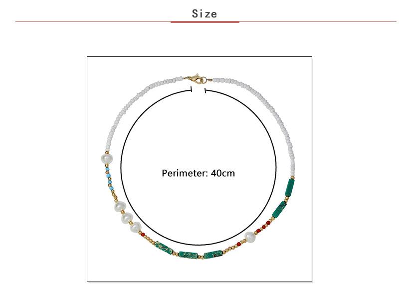 Bohemian Agate Green Pearl Choker Necklace for Women – Handmade Semi-Precious Stone Jewelry
