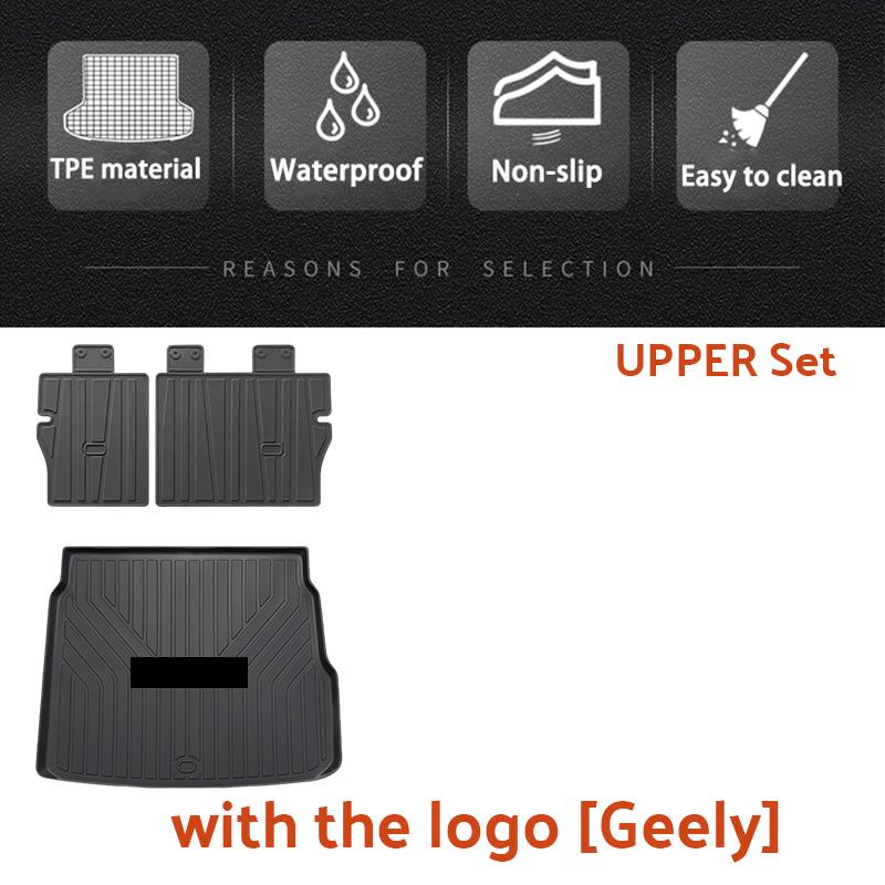 TPE Material Car Rear Trunk Mats For Geely Galaxy Starship 7 EM-i 2024-IN Waterproof Rear Trunk Cargo Liner Carpets Pads
