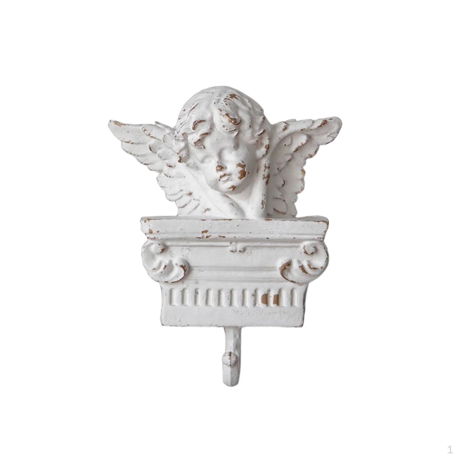Angel Wall Hook Ornate Cherub Vintage Plaque for Entryway, Bedroom, Hallway Mbk003