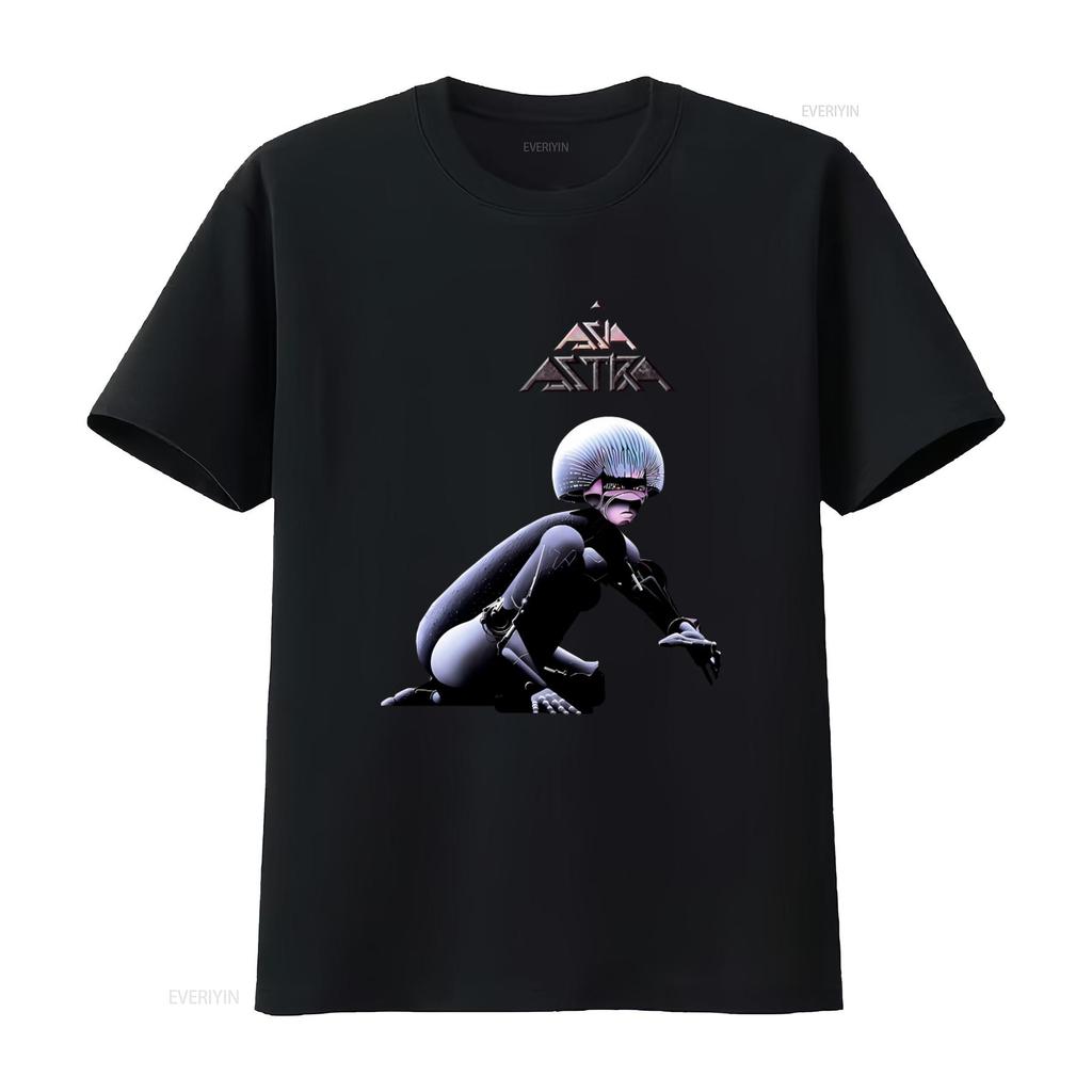 Cotton T shirt Asia Astra Rock Music with Futuristic Robot Design Geoff Downes John Wetton Mandy Meyer vintage Washed Stretched