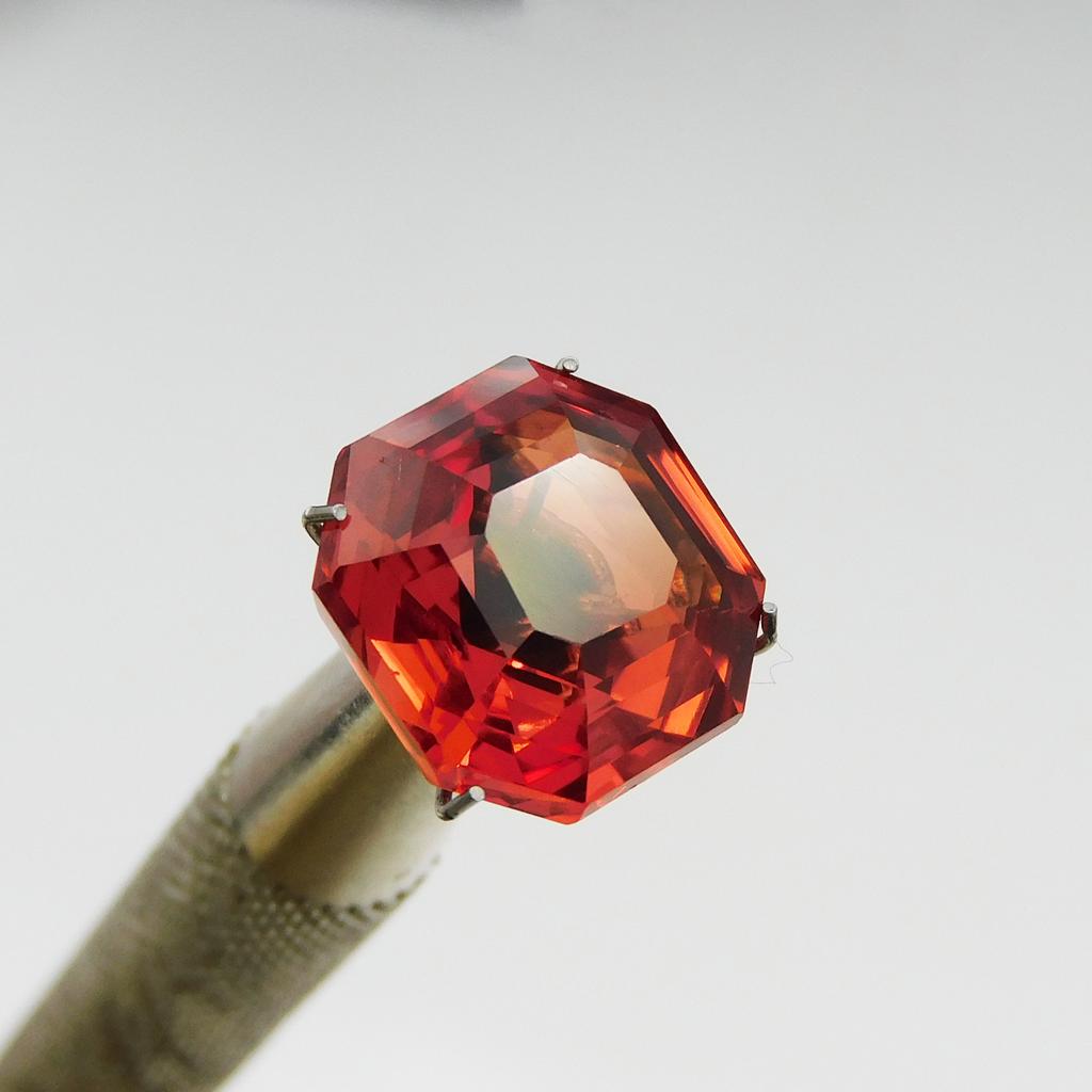 10.80 Ct Square Shape CERTIFIED Natural Orange Sapphire Necklaces Loose Gemstone p-57-sa