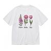 Women's Trend Comfortable Classic T-Shirt Pink Purple Flower Garden Design Tee