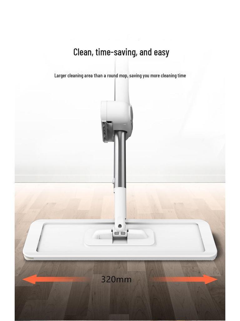 Hands-Free Rotating Flat Mop: Self-Wringing, Water-Absorbing for No-Rinse Floor Cleaning