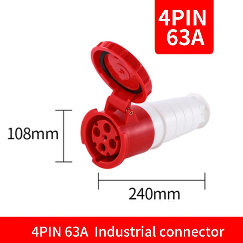 KRE 63A Waterproof Industrial Plug 3/4/5 Pin 380V 415V Dustproof Socket IP67 Male And Female Mounted Connectors