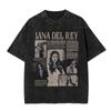 T-shirt Grafica Lana Del Rey Occhi Vintage Lavata Uomo Donna Moda T-shirt Oversize a Maniche Corte Maschile Casual Cotone
