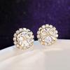 2026 New Gold Bow Micro Inlaid Zircon Earrings European and American Elegant Original Design Ins Style Zircon