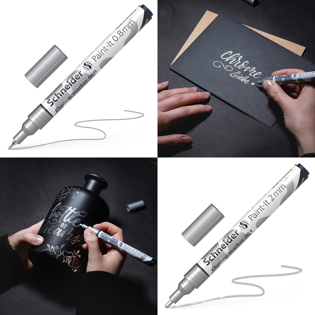 Schneider Paint It Mirror Effect Chrome Markers 060 061 ML06011501 / (0.8mm + 2.0mm set)