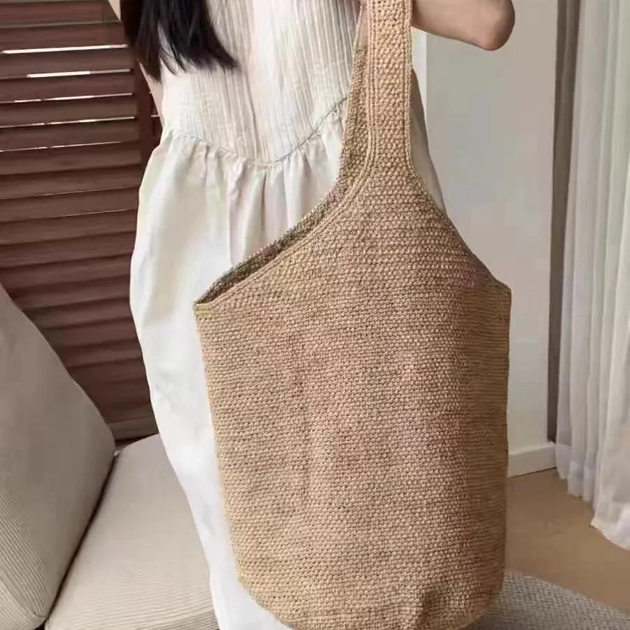 Borse di Paglia da Spiaggia Bohémien per Donna Borsa a Mano e Portamonete Grande Capacità Borsa a Shopper Intrecciata Borsa a Spalla da Viaggio Estiva