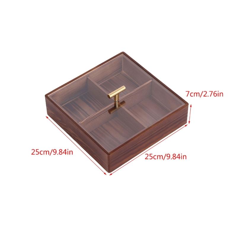 Stylish Candy Box Elegant Wood Dry Fruit Container with Cover for Living Room Elegant Snack Organizer for Household Use
