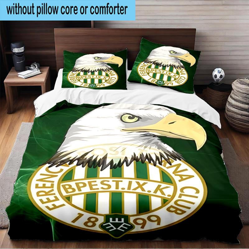 Ferencvaros TC Football Club 3PCS Bedding Set 2D Printing (Includes 1 Duvet Cover + 2 Pillowcases Coreless), Bedroom decor,Fan Gift