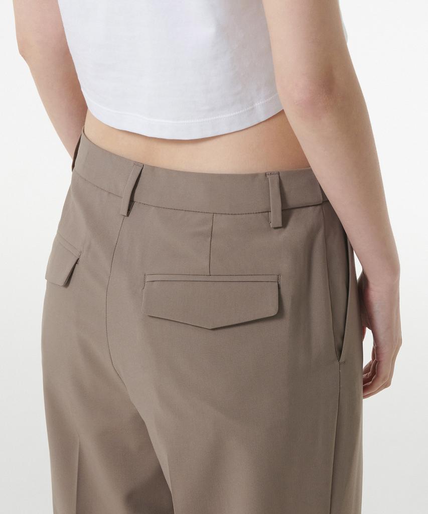MUSINSA STANDARD WOMAN [Cooltandard] Women'S Loose Flare Hidden Banding Slacks [Dusty Beige]