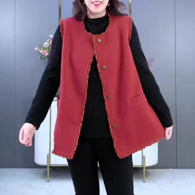 

Autumn & Winter Casual Woolen Vest for Middle-Aged Women L (100-120 jin)