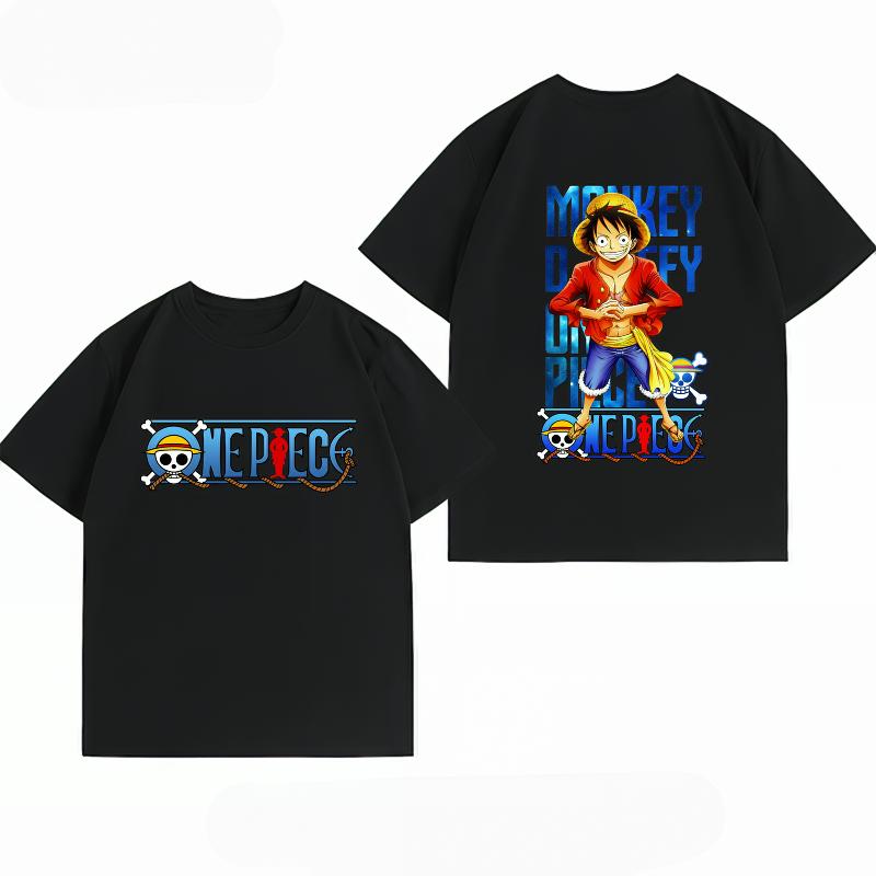 Unisexs Clothing New 100 Cotton Breathable Summer TShirt Bandai One Piece Luffy Print Casual Streetwear Unisexs Tops