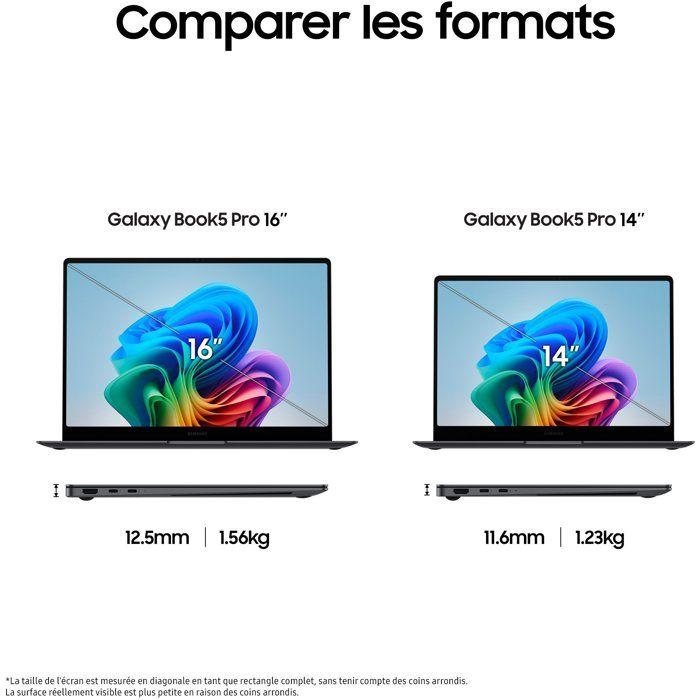 PC Portatile - Samsung - Galaxy Book5 Pro - 14" Dyn. AMOLED 2X WQXGA+ - Intel Core Ultra 5 - RAM 16 GB - Archiviazione 256 GB