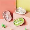 Transparent Bathroom Soap Box with Cover Dust-proof Laundry Table Balcony Bathroom Soap Soap Storage Box Drain Box