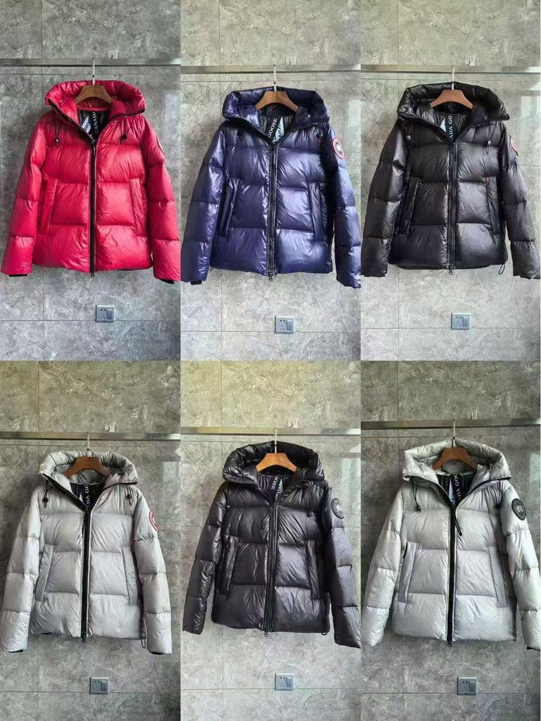 2025 Unisex Canada Goose Błyszcząca Kurtka Puchowa Puffer z Kapturem, Czarna - Ciepła i Luźny Krój