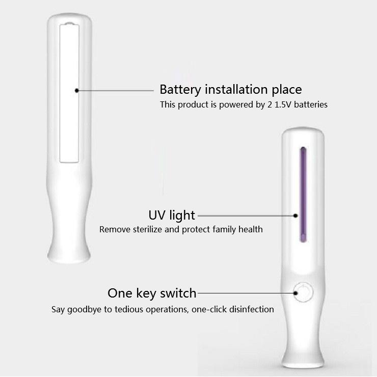 5W Tragbare UV-Bakterienlampe Tierdesinfektion Ozon-Sterilisator Licht Zuhause Milbenabtötung Sterilisation Ultraviolette Röhrenlampe 35 * 178mm
