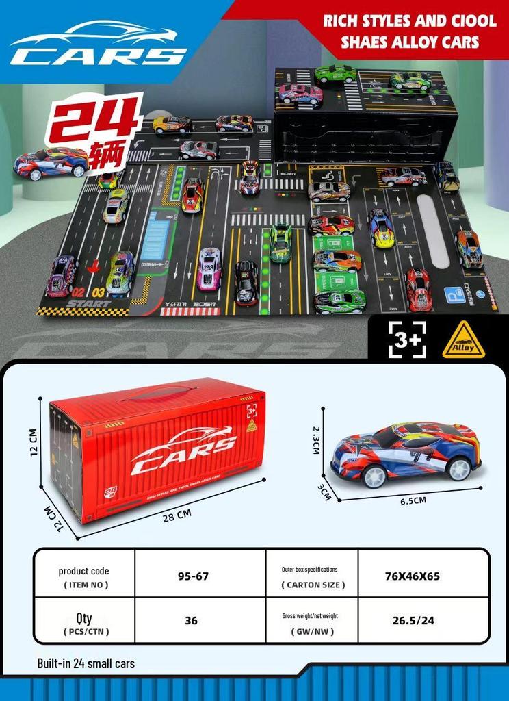 48 Mini Pull-Back Inertia Toy Cars Gift Set for Kids