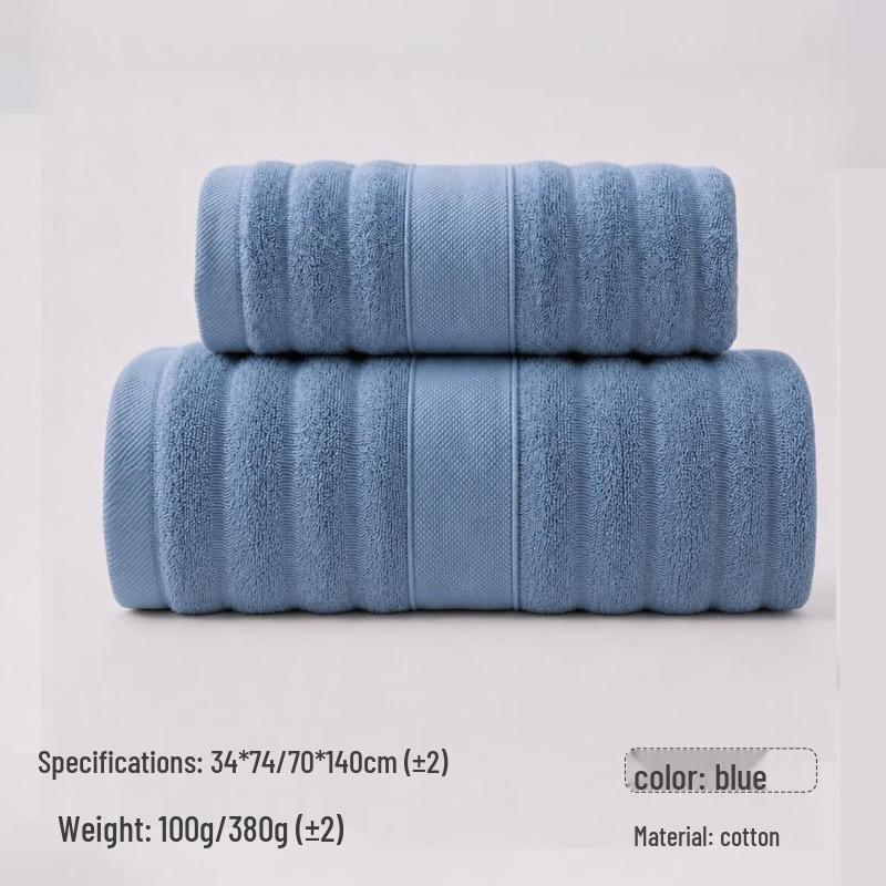 Toalha de Banho e Rosto Bordada de Algodão Puro Espesso - Altamente Absorvente, Perfeita para Uso Doméstico ou Presentes
