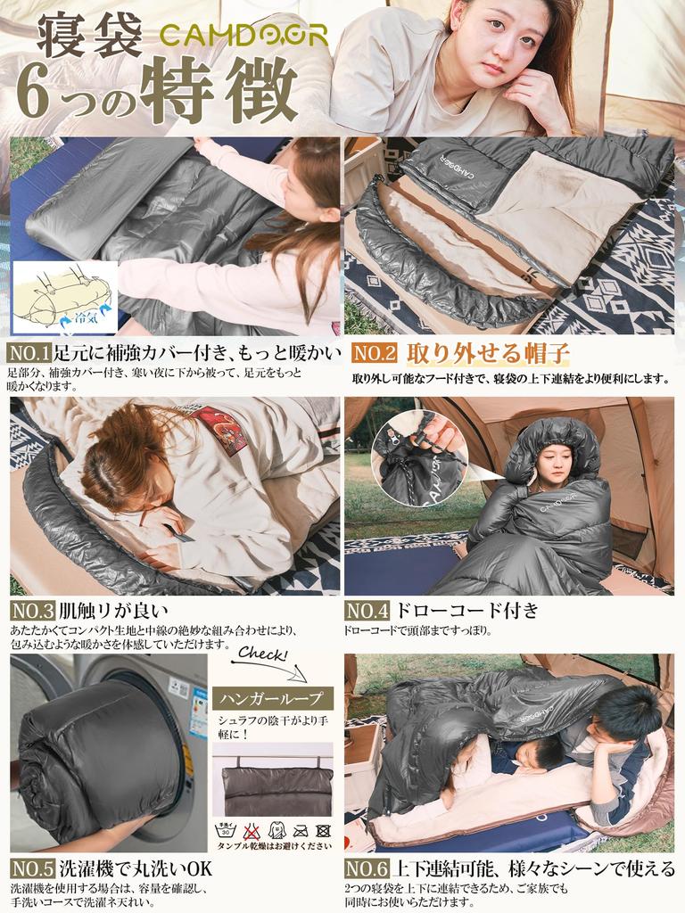 CAMDOOR Winter Sleeping Bag Hat Sleeping Bag with Insulation for the 230T Waterproof and Includes Storage Comfort Temperature Range to Compact and