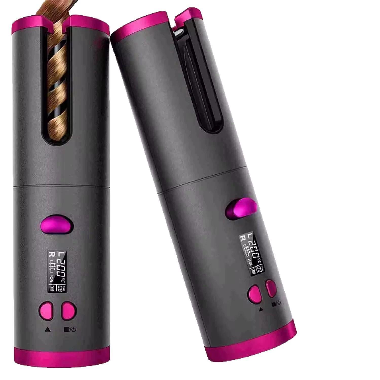 Rizador de pelo automático inalámbrico portátil plancha de pelo recargable inteligente