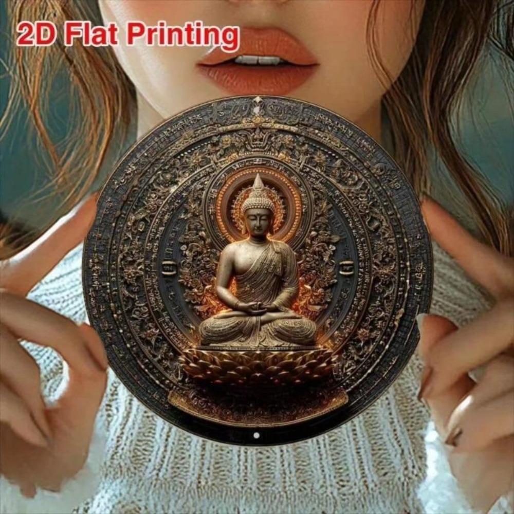 Metal Wall Art Golden Buddha Decor Home Office Garden Patio Valentine Halloween Gift