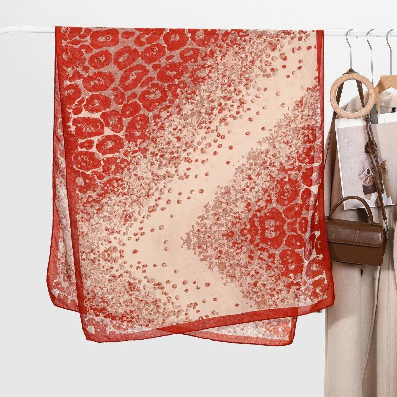 New Fashion Women's Printed Scarf Retro Stone Pattern Large Shawl Spring and Summer Tulle Scarf Scarf