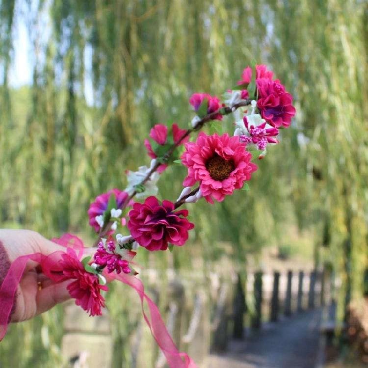 Eye Catching Flower Wreath Flower Crown Headbands Flower Hair Accessory for Women