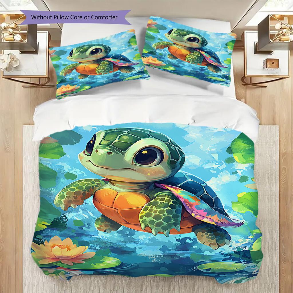 Juego de Colcha con Estampado de Carey Funda de Colcha Funda de Almohada Decoración del Hogar Regalo de Cumpleaños (1 * funda nórdica + 2 * fundas de almohada, sin núcleo)