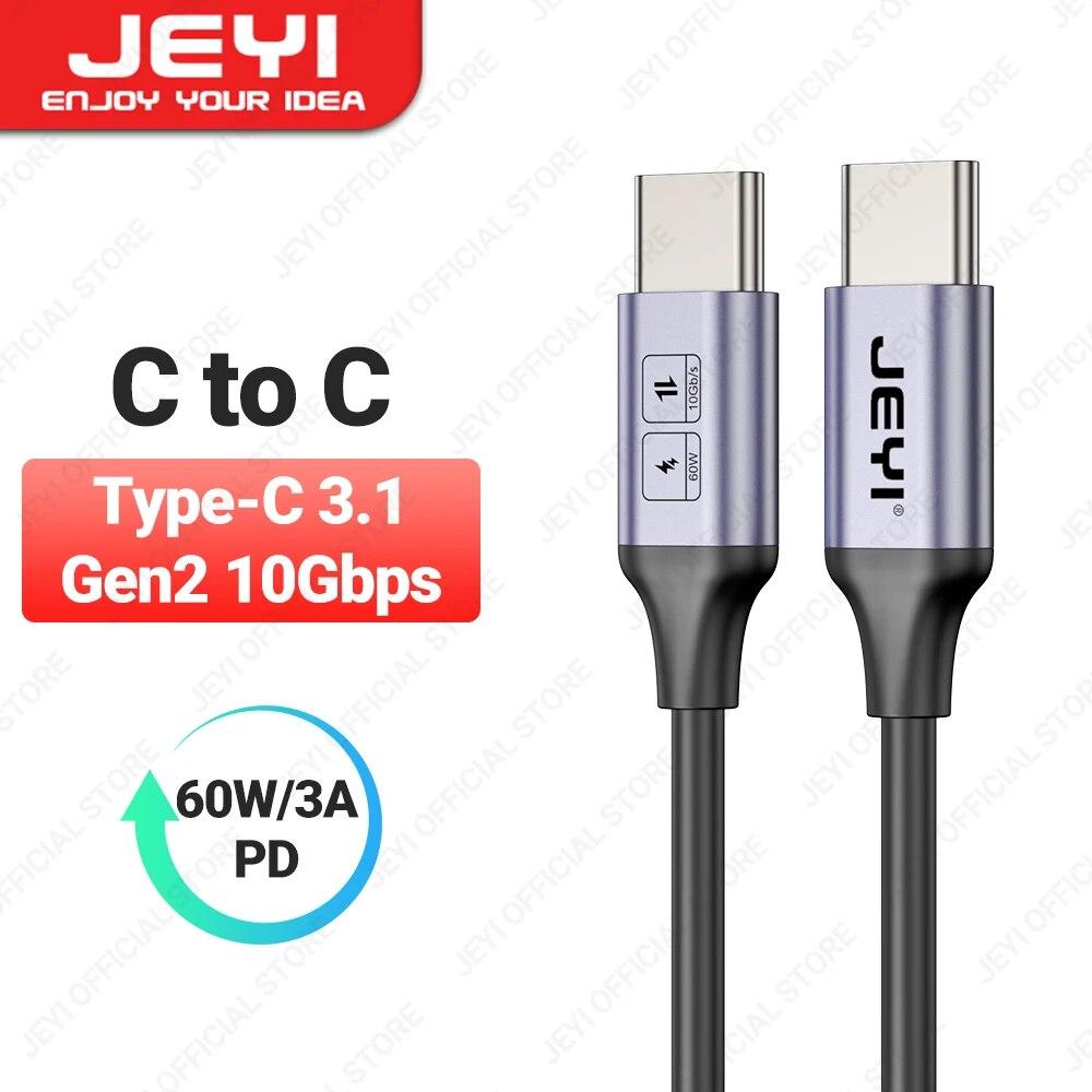 

JEYI USB A to Type-C Cable 60W Fast Charging 10Gbps High-Speed Data Transfer for Samsung,Xiaomi,Redmi,Huawei Phones & USB-C 23cm