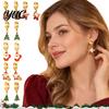 Oil Dropping Earrings 1 Pair Women Christmas Dripping Earrings, Santa Claus Xmas Daily Wear Tree Sleigh Dangle Earring, Lightweight Hypoallergenic