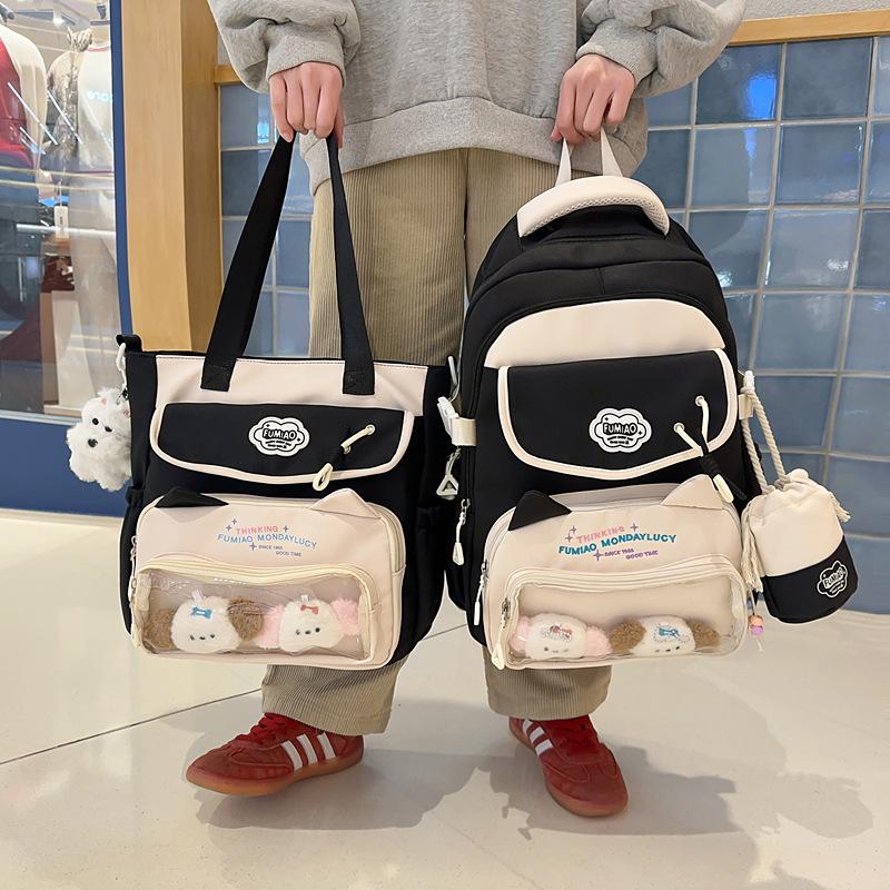 Schoolbag wholesale niche junior high school student schoolbag high value college style girl backpack Oxford cloth cute cartoon baby bag girl