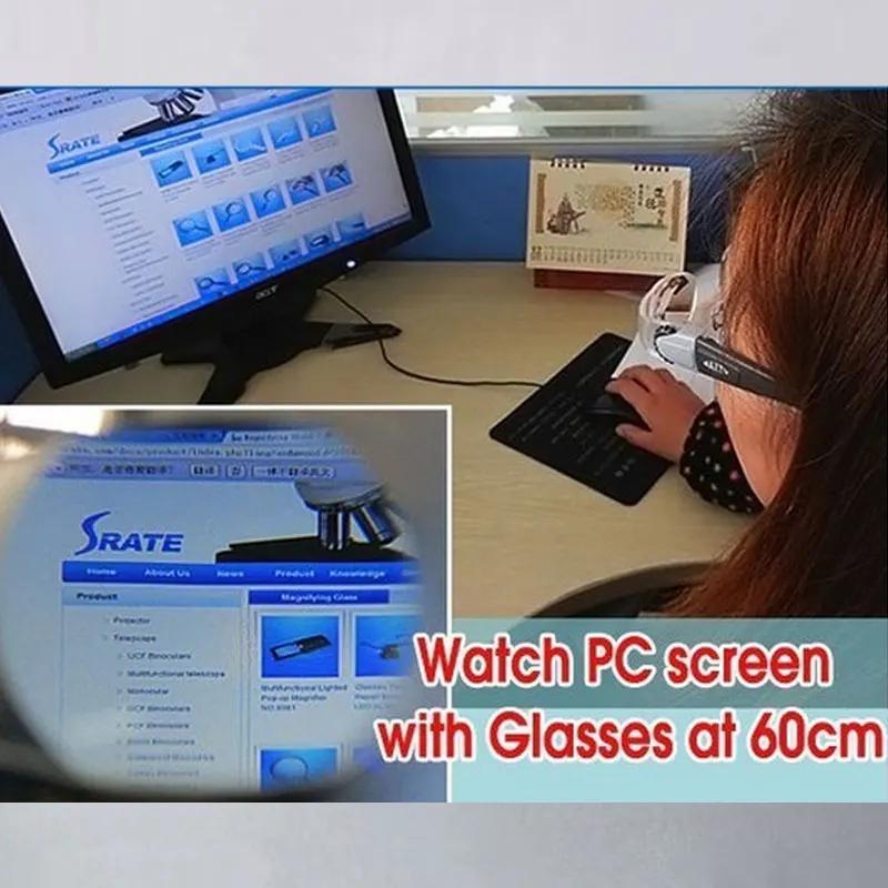 Eyeglass Style Binocular Magnifying Glasses For Reading &amp; Tv Watching, Hands-free Optical Magnifier For Hyperopia And Presbyopia