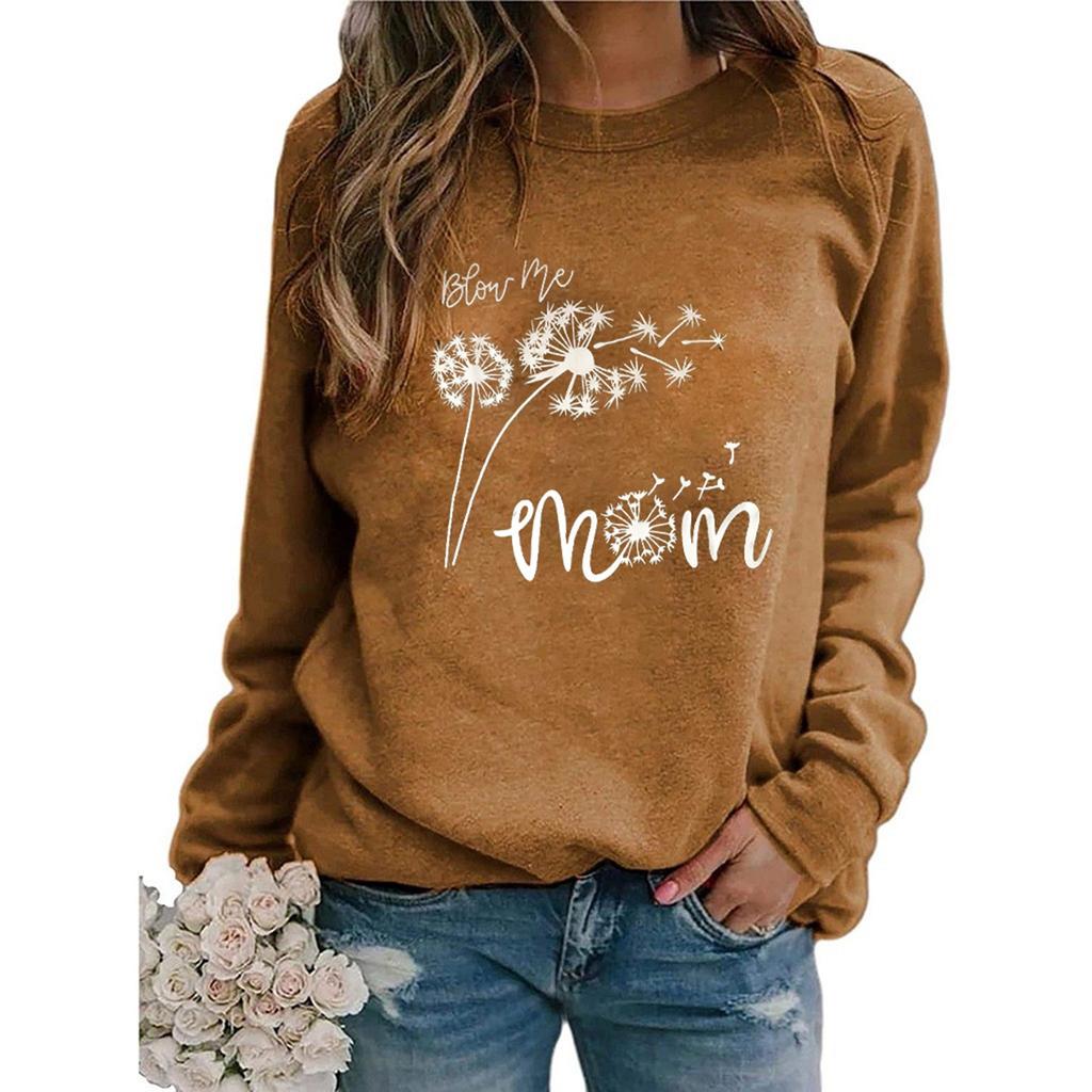 Women Casual Printing Long Sleeve Sweatshirt Pullover Shirts Top Blouse