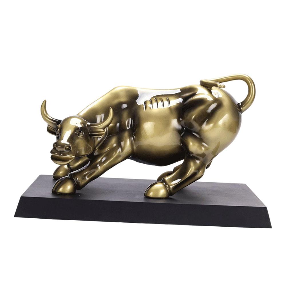 Bull Sculpture Modern with Base for Office Decoration Home Decor Room 40cmx23cmx26cm