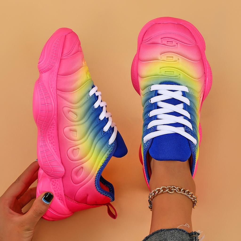 New Candy Color Men Transparent Bottom Sneakers Running Shoes Women Hiking Shoes Couple Autumn Rainbow Sports Shoes wholesale